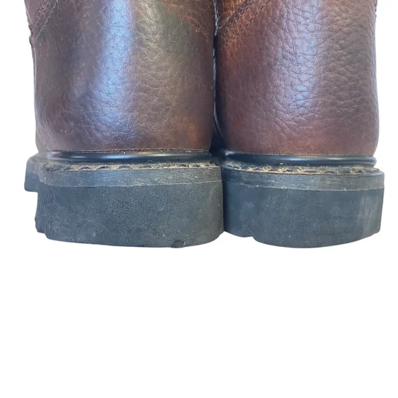 Justin Brown Leather Cowboy Boots mens size 7.5 - Picture 6 of 11